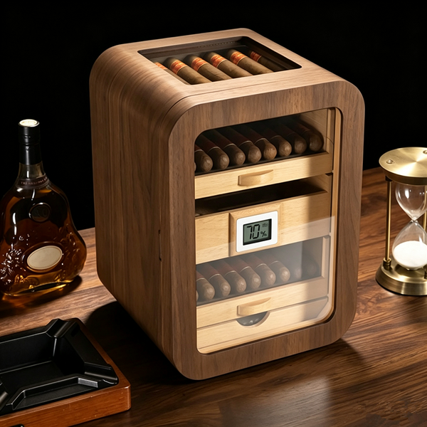 5 Tiers Cigar Humidor Cabinet 110 CT Cedar Wooden Cigar Box Digital Hygrometer