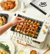 1000W Smokeless BBQ Grill Stove Auto Rotating Skewers Barbecue Grill Baking Pan
