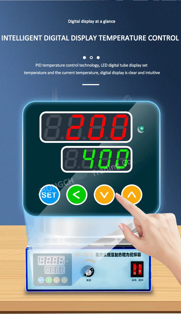 2L Thermostatic Water Bath Oil Bath Dual Use LCD Display 400℃ w/Magnetic Stirrer