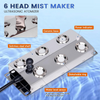 Ultrasonic Mist Maker 6 Head Pond Fogger with 250W Power Supply for Pond Garden