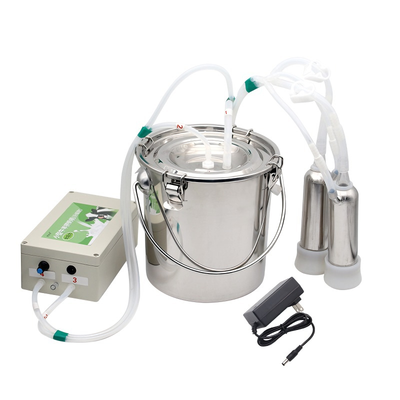 5L Pulsation Cow Milking Machine With Stainless Steel Milker Bucket Vacuum Pump