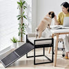 Pet Bunk Bed Sofa with Foldable Ramp Dog/Cat Window Perch With Stair Light Beige