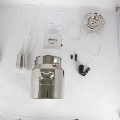 14L Electric Cattle Cow Milker Pulse Vacuum Pump Farm Milking Machine