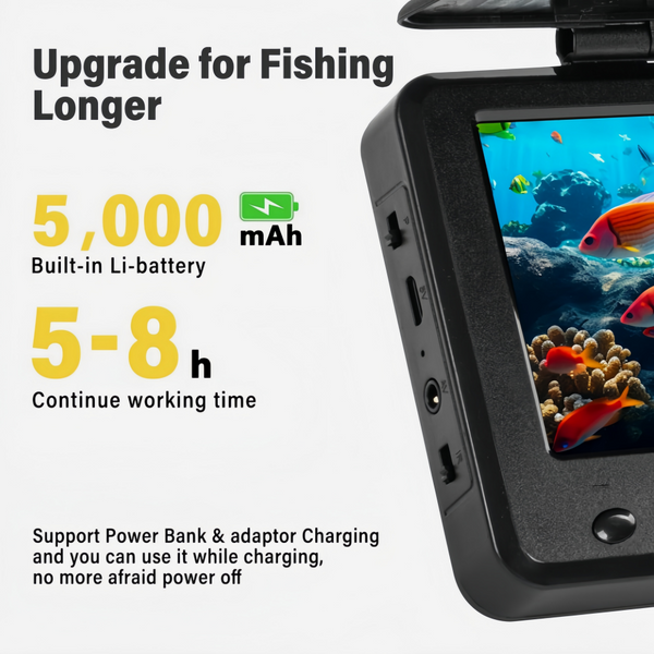 4.3" LCD Monitor Fish Finder Portable  Fishing Camera W/ 8 LED IR For Lake Sea