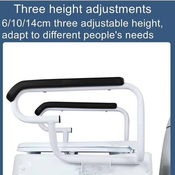 Toilet Seat Risers Raised Toilet with Armrest Adjustable Height for the Elderly
