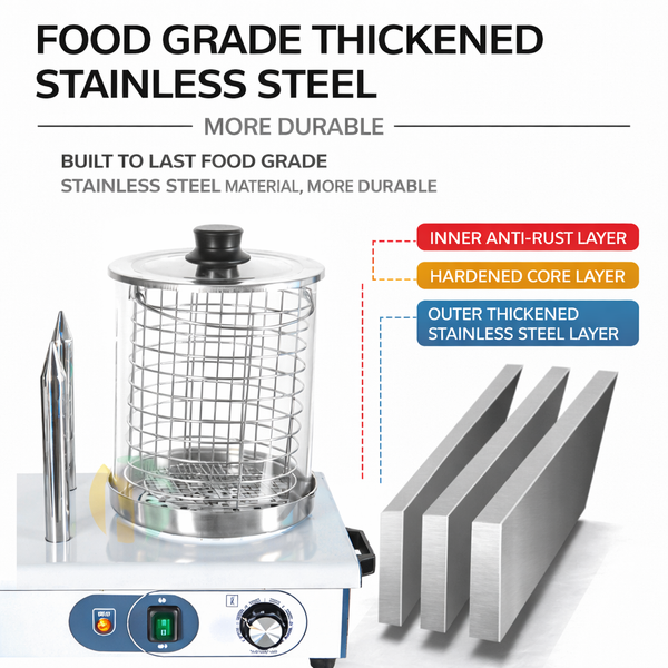 1200W Commercial Hot Dog Warmer Machine Sausage Bun Steamer Stainless Steel AU
