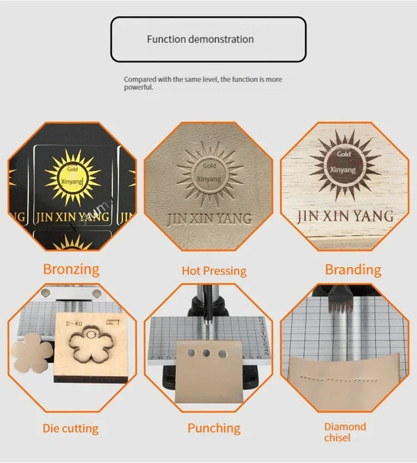 Upgraded Hot Foil Stamping Machine 5x7cm Leather Bronzing Pressure Mark Machine