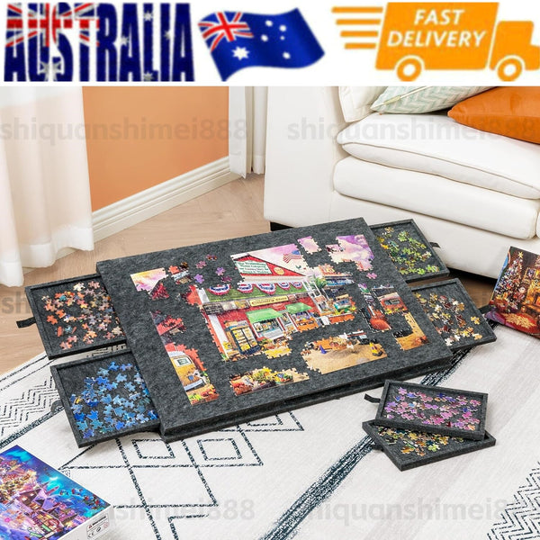 Portable Puzzle Board 1000pcs Felt Jigsaw Puzzle Table with Drawers Covers
