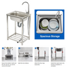 Utility Sink Free Standing Single Bowl Kitchen Sink Stainless Steel Sink AU