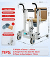 Hydraulic Patient Lift Transfer Chair Elderly Commode Wheelchair w/ Split Seat