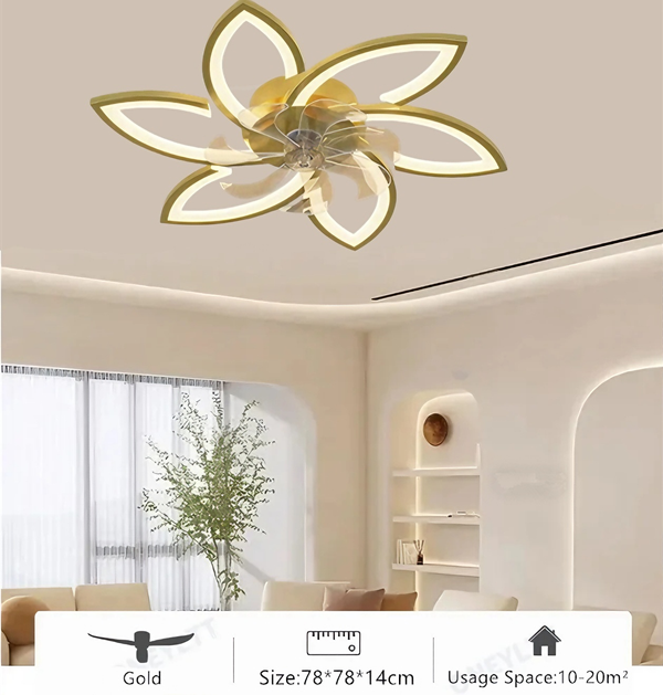 31'' Ceiling Fan With Light w/DC Motor 7 Blades Hanging Fan Light Fixtures Timer