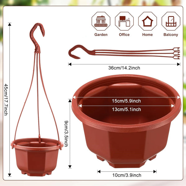 24PCS Plastic Hanging Plant Pots 17cm Hanging Plant Containers Hanging Planters
