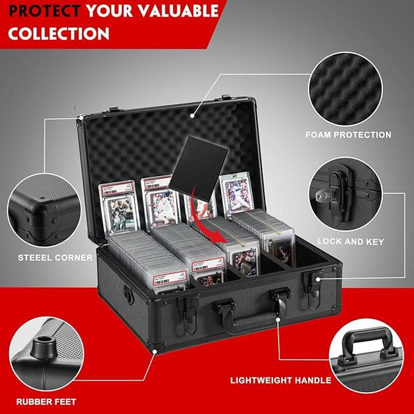 Graded Card Slab Carrying Case Slotted Storage Fits PSA/BGS/FGS Trading Sports
