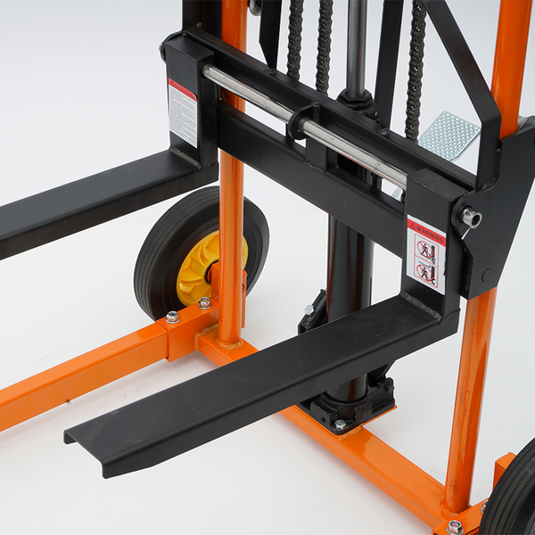 200kg Manual Forklift Platform Stacker Walkie Stacker 900mm Adjustable Forks