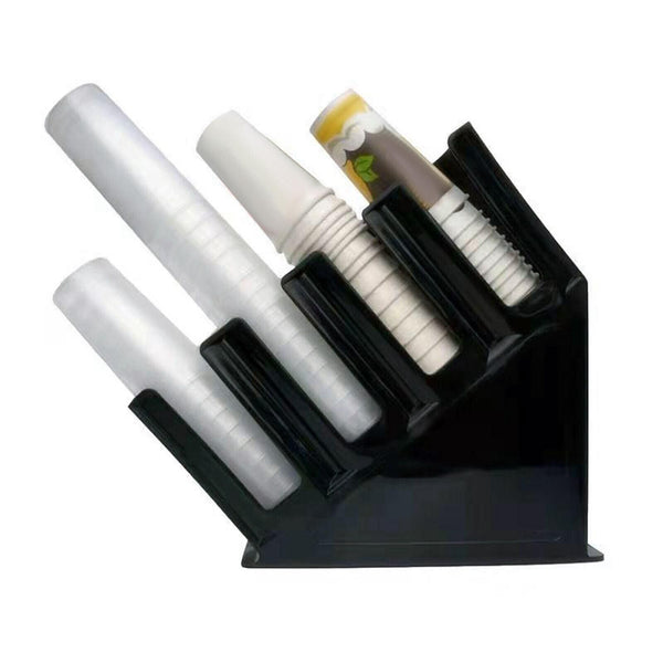 4 Stacks Paper Cup Lid Holder Coffee Milk Cup Rack Cup Dispenser Organizer