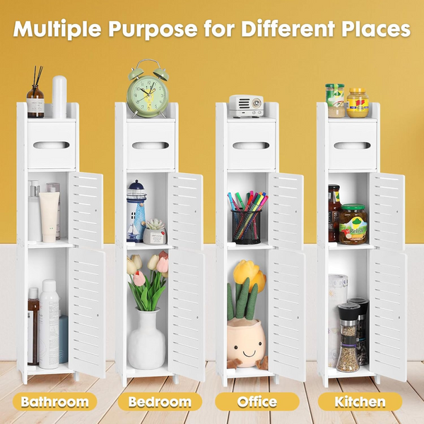 Toilet Paper Holder Toilet Paper Stand Bathroom Storage Cabinet Beside 80X15.5CM