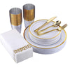 350pc Dinner Plates Reusable Party Plates Silverware For 50 Guests Wedding Party
