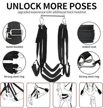 1.8m Couple Sex Swing Hammock Sex Swing Stand BDSM Bondage Frame w/Sling AU