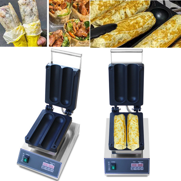 Doner Kebab Wraps Toaster Commercial Electric Burrito Maker 2 Hole Tortilla Wrap