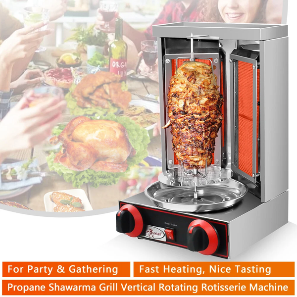 LPG Shawarma Doner Kebab Machine Gyros Kabab Grill Rotisserie Stainless Steel AU