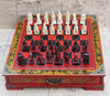 Antique Chinese Terra-Cotta Warriors Chess Set Wooden Chess Board Pieces Gifts