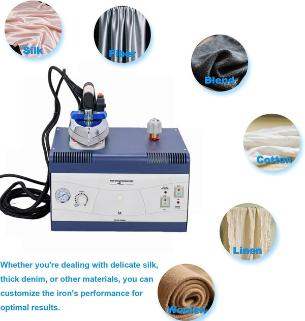 2200W Industrial Steam Iron Curtain Electric Iron Boiler Pressurized w/ 5L Tank