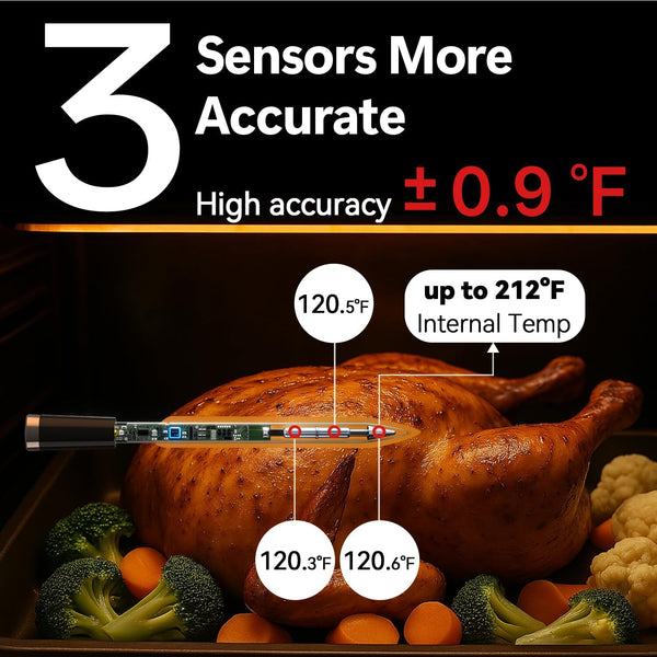 Wireless Meat Thermometer Food Meat Oven BBQ Thermometer Bluetooth WIFI Control