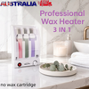 3 Cartridge Roll-On Wax Heater Depilatory Waxing Warmer 100W For Hair Removal AU