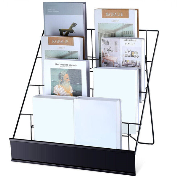 Book Display Rack Comic Book Greeting Card Stand Tabletop Magazine CD Holder
