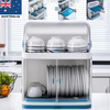2 Tier Dish Drying Rack with Lid Cover Kitchen Cabinet Organizer for Plates Bowl