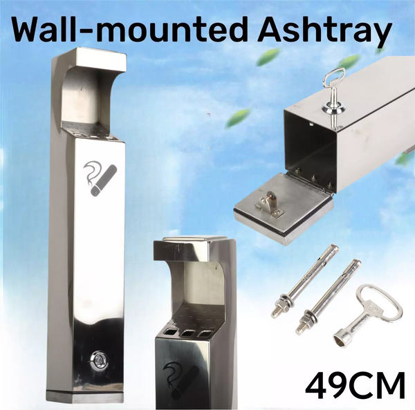 Wall Mounted Ashtray Pubs Outdoor Cigarette Disposal  Ash Bins Lockable w/ Keys