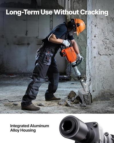 2200W Electric Jack Hammer Drills Aluminium Hammer Drill Demolition w/Iron Box