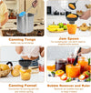 9Pcs Canning Pot Set Water Bath Canner Stainless Steel with Glass Lid 21.5 Quart