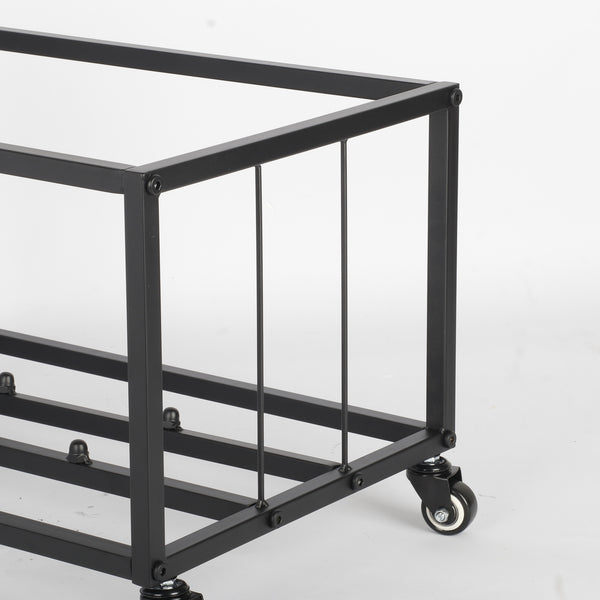Vinyl Record Storage Rack on Wheels Sturdy Metal Frame Vinyl Organizer LP Holder