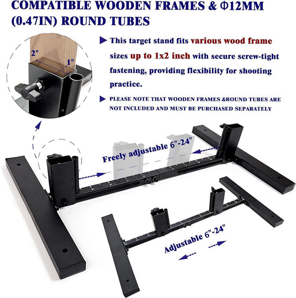 Steel Shooting Targets Stand Foundation Paper Targets Holder Adjustable Base