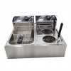 Commercial Electric Deep Fryer Benchtop Pasta Cooker w/ 2 Noodles Filters 6L+6L