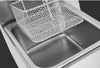 16L /8.2L Commercial LPG Gas Fryer w/Fryer Basket Deep Single Tank Frying Tool
