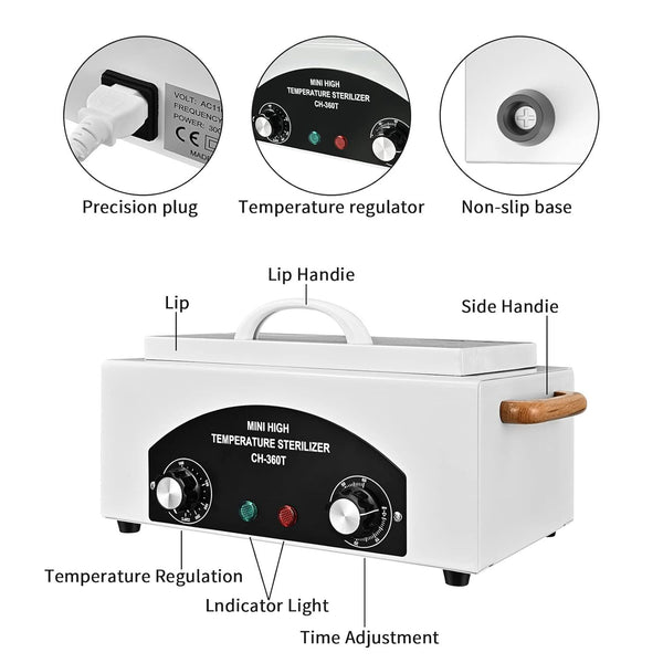 2L Medical Autoclave Dry Heat Sterilizer Tattoo Tools Disinfection Machine 220V