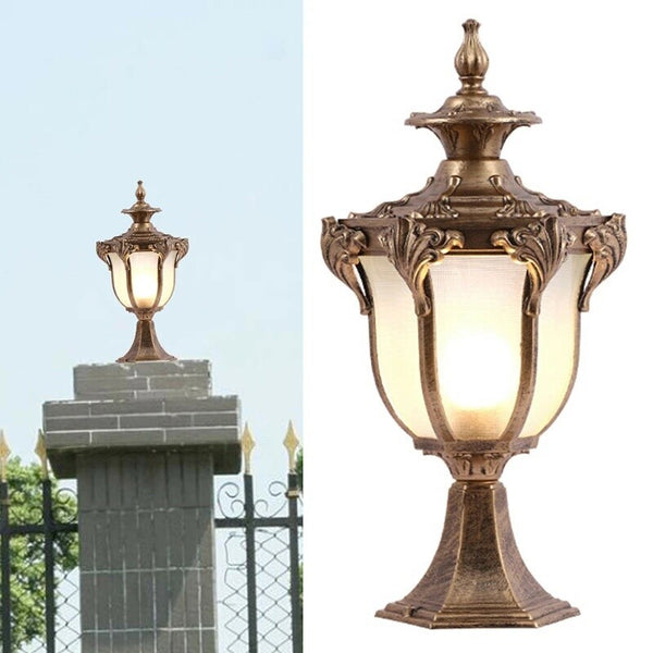 Modern Pillar Light Outdoor Garden Gate Post Lamp Yard Glass Lantern Lighting AU