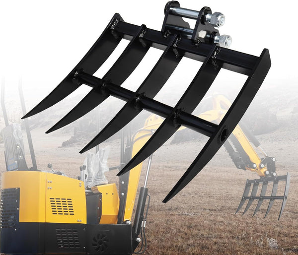 Diggers Metal Backhoe Rake Mini Excavator Attachment Rake  For Land Clearing AU