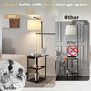 Standing End Side Table Floor Lamp 3-Tier Storage Shelves with Charging Station