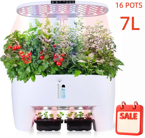 16 Pods Hydroponics Growing System Indoor Herb Garden Smart Herb Germination Kit