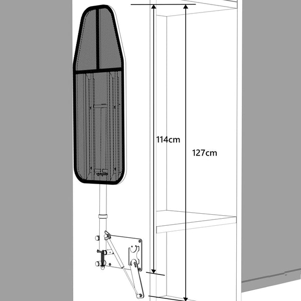 Pull-Down Ironing Board Wardrobe Mounted 180°Rotatable Ironing Board for Cabinet
