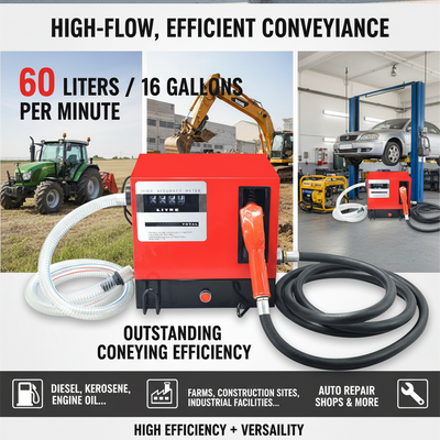 Fuel Pump Diesel Transfer Extractor Oil Electric Bowser Car 16GPM 60L/min Tool