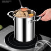 4L Kitchen Stainless Steel Deep Fryer Pot with Mesh Basket & Lid All Stovetops