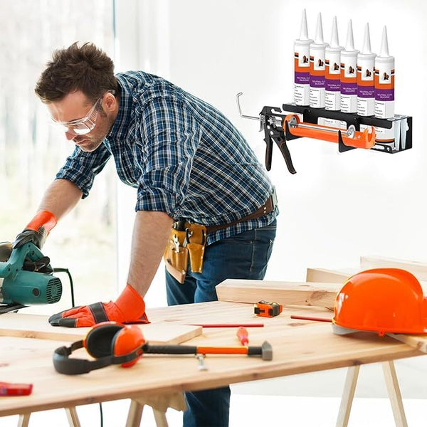 Caulk Mastic Sealant Tube Gun Holder Bracket 6 Holes Heavy Duty Sealant Rack