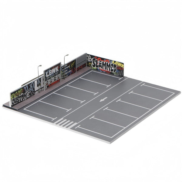 1:64 Diorama Open Air Car Parking Lot Model LED Lighting Car Garage Scene Model