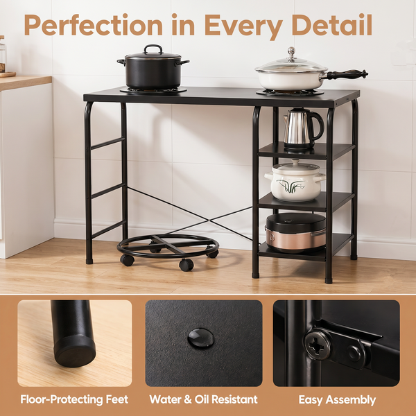 Gas Stove Cooking Table 3-Tier Kitchen Storage Rack Dish Organizer Detachable