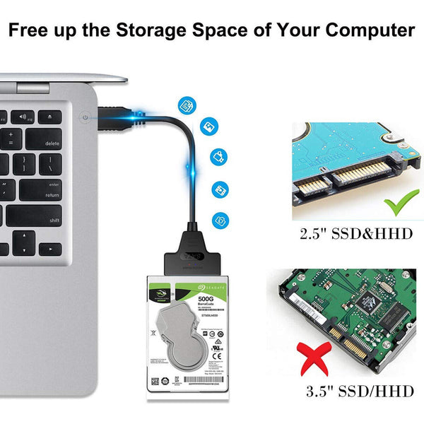 USB3.0 to SATA 2.5" Hard Drive HDD SSD Adapter Converter USB SATA Cable External