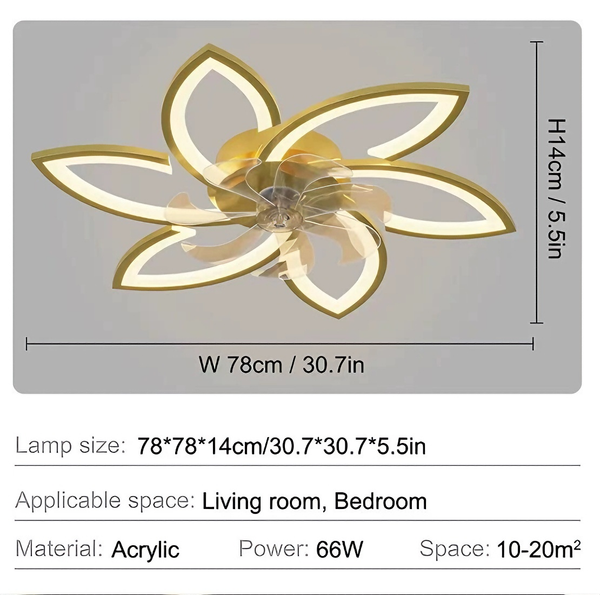 31'' Ceiling Fan With Light w/DC Motor 7 Blades Hanging Fan Light Fixtures Timer